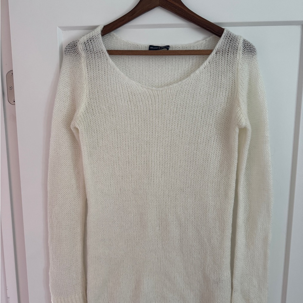 Brandy Melville Cream Crew Neck Sweater
